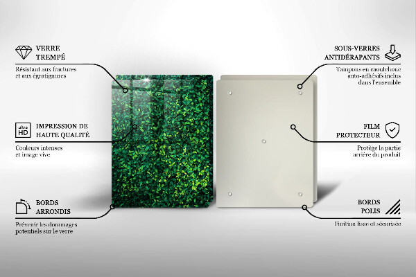 Kuchynská doska veľká zo skla Rastlina s malými listami