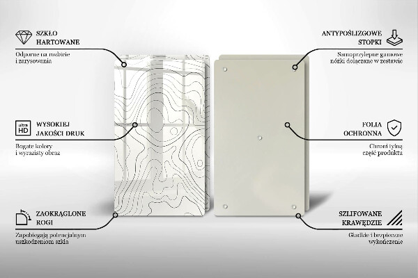 Kuchynská doska veľká zo skla Dizajn čiarového umenia