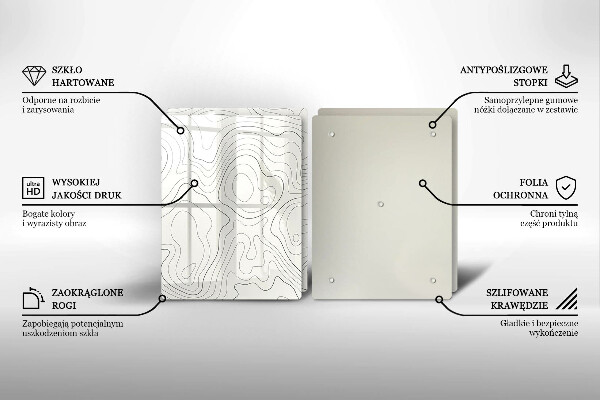 Kuchynská doska veľká zo skla Dizajn čiarového umenia