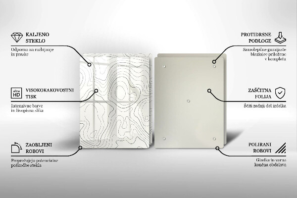 Kuchynská doska veľká zo skla Dizajn čiarového umenia