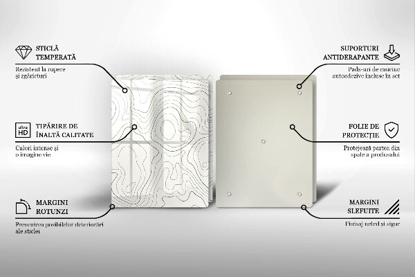 Kuchynská doska veľká zo skla Dizajn čiarového umenia