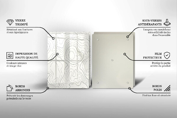 Kuchynská doska veľká zo skla Dizajn čiarového umenia