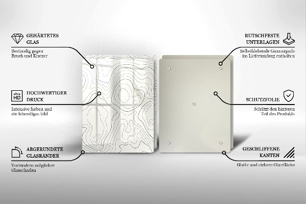 Kuchynská doska veľká zo skla Dizajn čiarového umenia