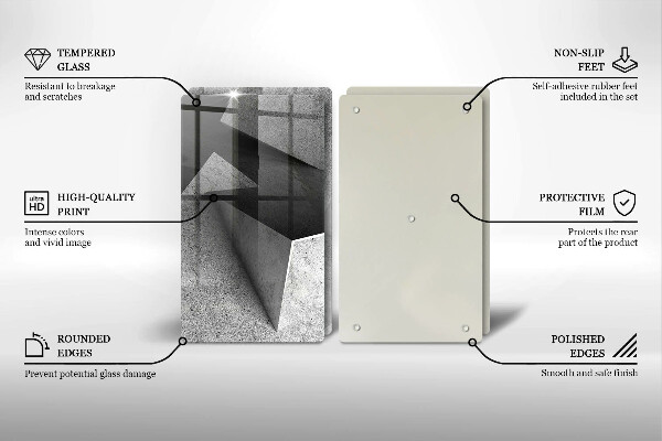 Kuchynská doska veľká zo skla Konkrétna abstrakcia