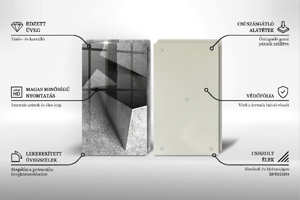 Kuchynská doska veľká zo skla Konkrétna abstrakcia