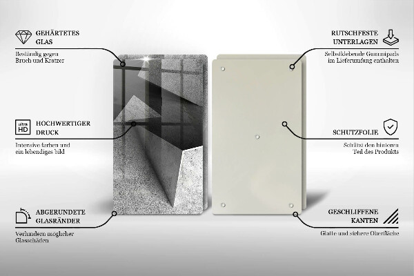 Kuchynská doska veľká zo skla Konkrétna abstrakcia