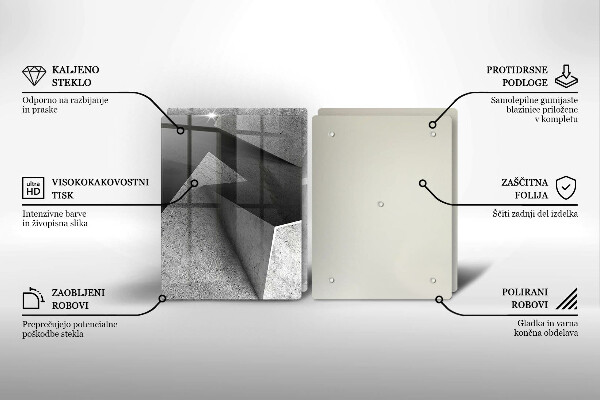Kuchynská doska veľká zo skla Konkrétna abstrakcia