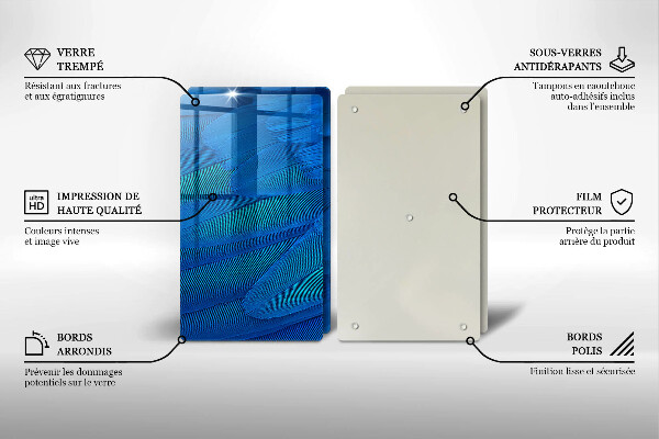 Kuchynská doska veľká zo skla Vtáčie perie