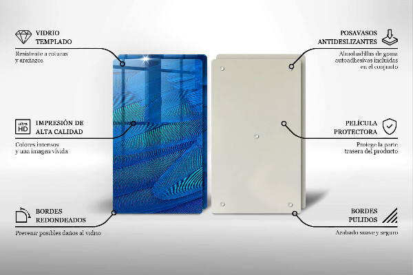 Kuchynská doska veľká zo skla Vtáčie perie
