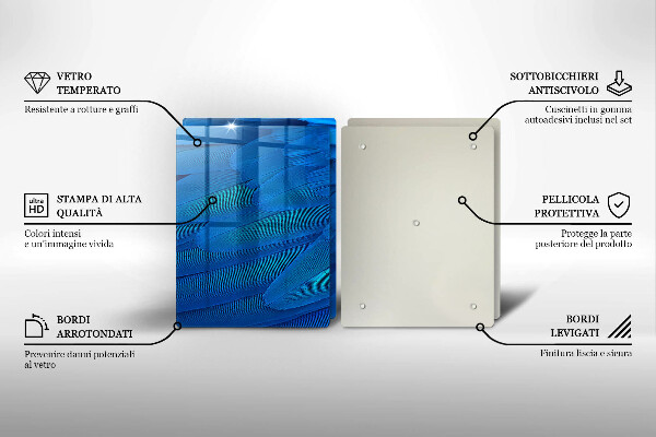 Kuchynská doska veľká zo skla Vtáčie perie