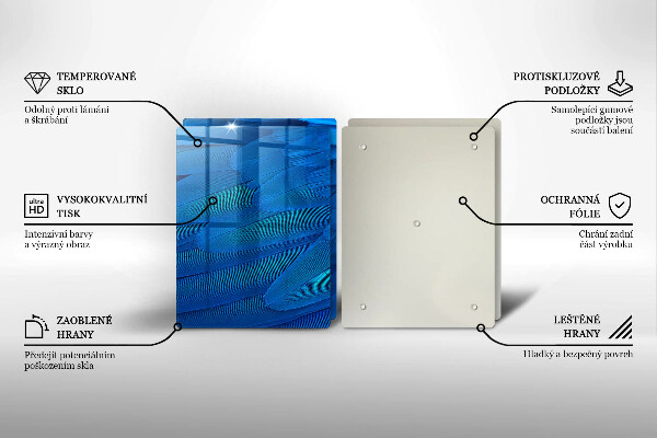 Kuchynská doska veľká zo skla Vtáčie perie
