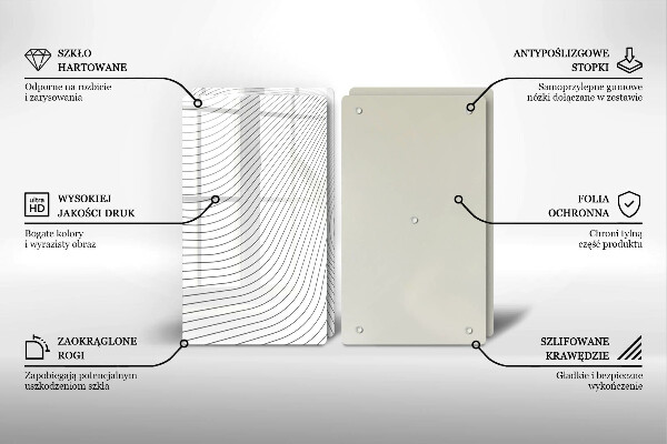 Kuchynská doska veľká zo skla Vzor moderných línií