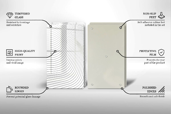 Kuchynská doska veľká zo skla Vzor moderných línií