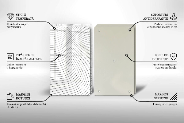 Kuchynská doska veľká zo skla Vzor moderných línií