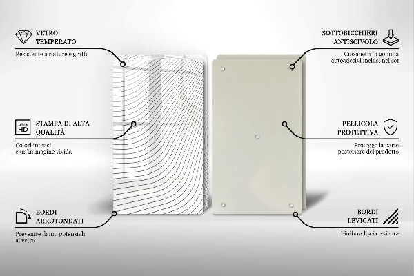 Kuchynská doska veľká zo skla Vzor moderných línií