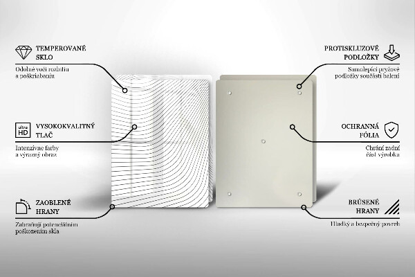 Kuchynská doska veľká zo skla Vzor moderných línií