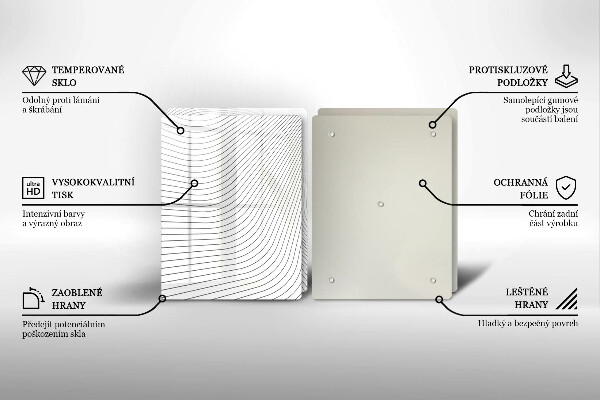Kuchynská doska veľká zo skla Vzor moderných línií