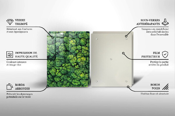 Kuchynská doska veľká zo skla Prírodná machová rastlina