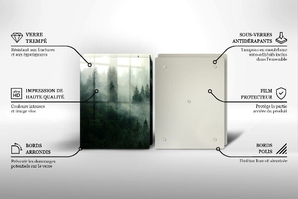 Kuchynská doska veľká zo skla Hmlistá lesná krajina