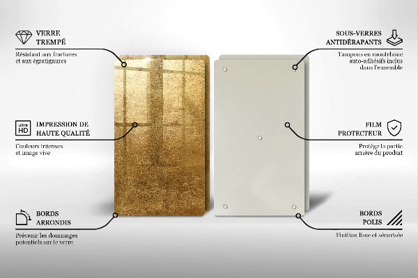 Kuchynská doska veľká zo skla Zlatá textúra pozadia