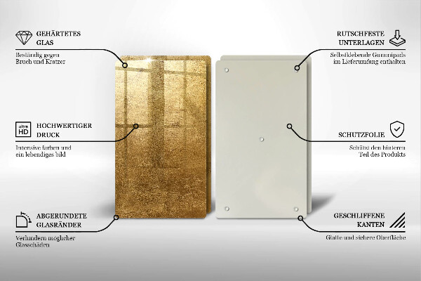 Kuchynská doska veľká zo skla Zlatá textúra pozadia