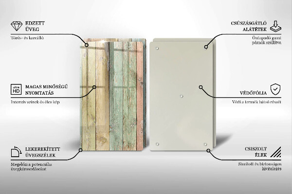 Kuchynská doska veľká zo skla Farebné vintage dosky