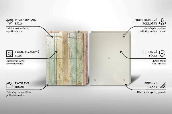 Kuchynská doska veľká zo skla Farebné vintage dosky