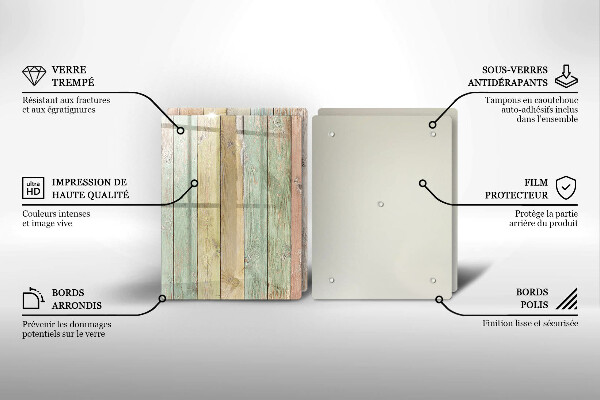 Kuchynská doska veľká zo skla Farebné vintage dosky