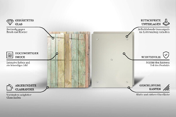 Kuchynská doska veľká zo skla Farebné vintage dosky