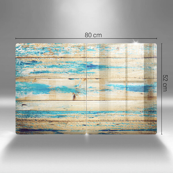 Kuchynská doska veľká zo skla Retro drevené dosky