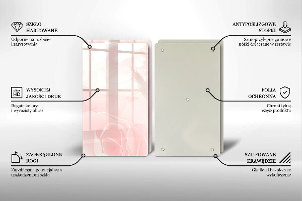 Kuchynská doska veľká zo skla Pozadie pastelových ruží