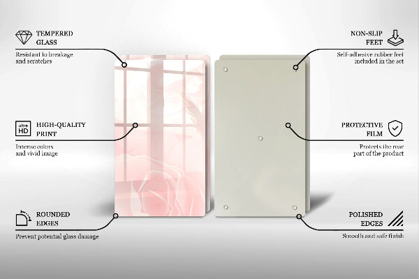 Kuchynská doska veľká zo skla Pozadie pastelových ruží