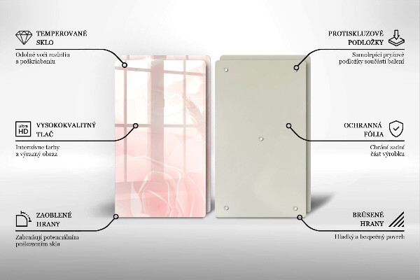 Kuchynská doska veľká zo skla Pozadie pastelových ruží