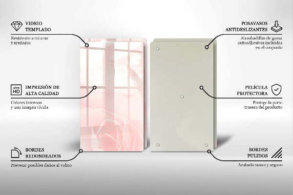 Kuchynská doska veľká zo skla Pozadie pastelových ruží