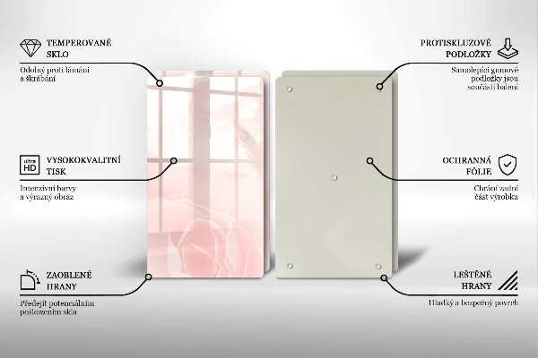Kuchynská doska veľká zo skla Pozadie pastelových ruží