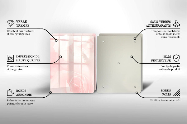 Kuchynská doska veľká zo skla Pozadie pastelových ruží