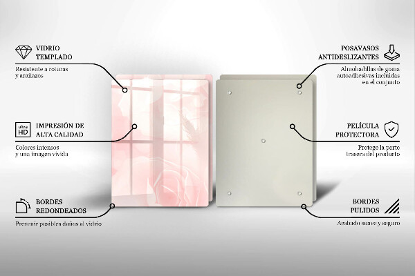 Kuchynská doska veľká zo skla Pozadie pastelových ruží