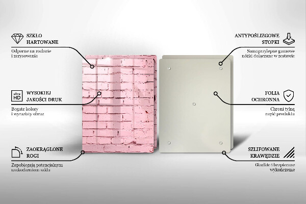 Kuchynská doska veľká zo skla Pastelová tehlová stena