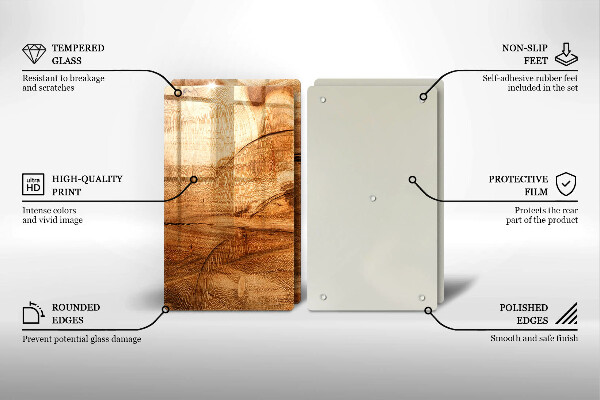 Kuchynská doska veľká zo skla Textúra drevenej dosky