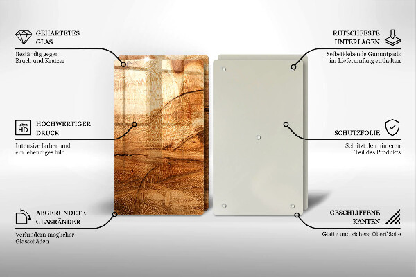 Kuchynská doska veľká zo skla Textúra drevenej dosky