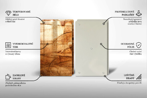 Kuchynská doska veľká zo skla Textúra drevenej dosky