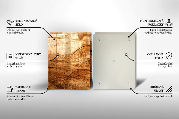 Kuchynská doska veľká zo skla Textúra drevenej dosky