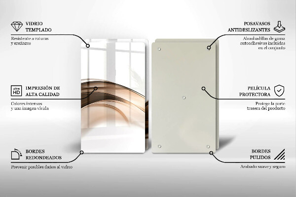 Kuchynská doska veľká zo skla Abstraktné hnedé čiary