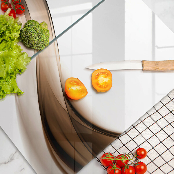 Kuchynská doska veľká zo skla Abstraktné hnedé čiary