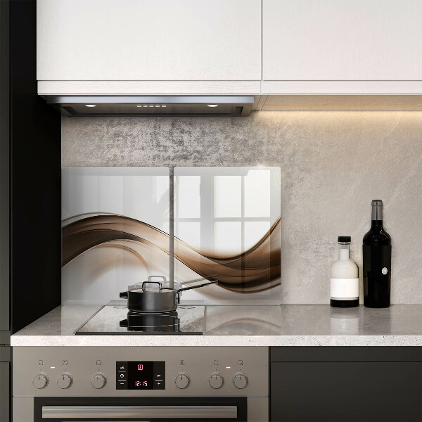 Kuchynská doska veľká zo skla Abstraktné hnedé čiary