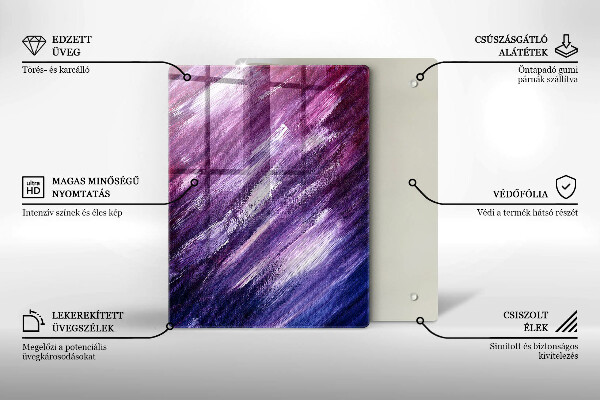 Sklenená doska na krájanie Šedá farba