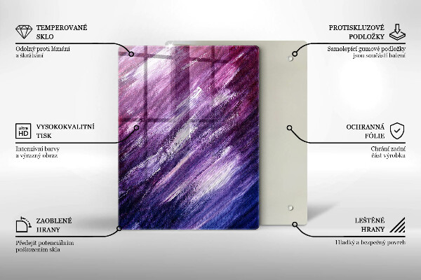 Sklenená doska na krájanie Šedá farba