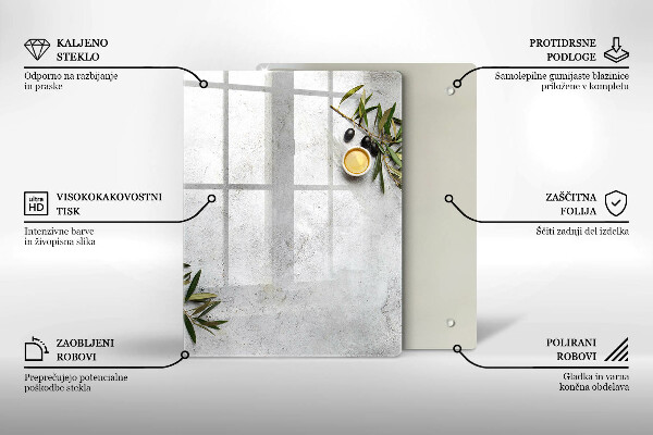 Sklenená doska na krájanie Zelená farba