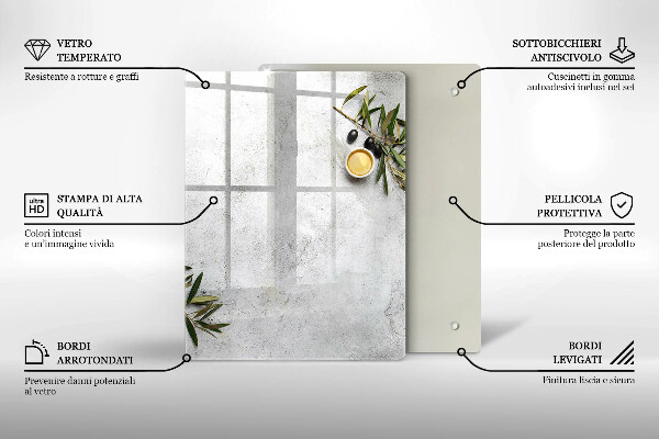 Sklenená doska na krájanie Zelená farba