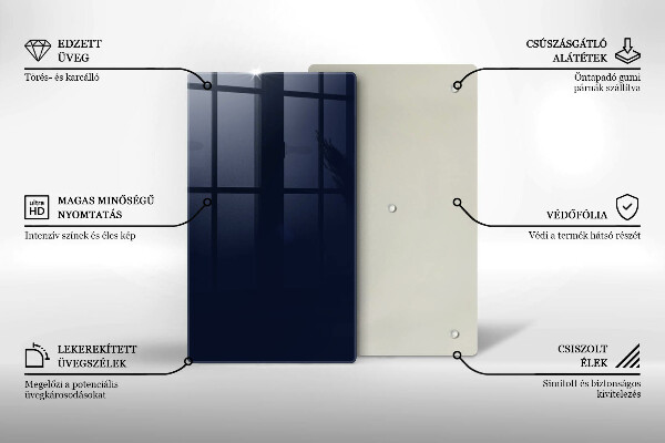 Sklenená doska na krájanie námornícka modrá